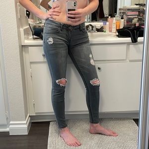 YMI Grey Stretch Distressed Jeans